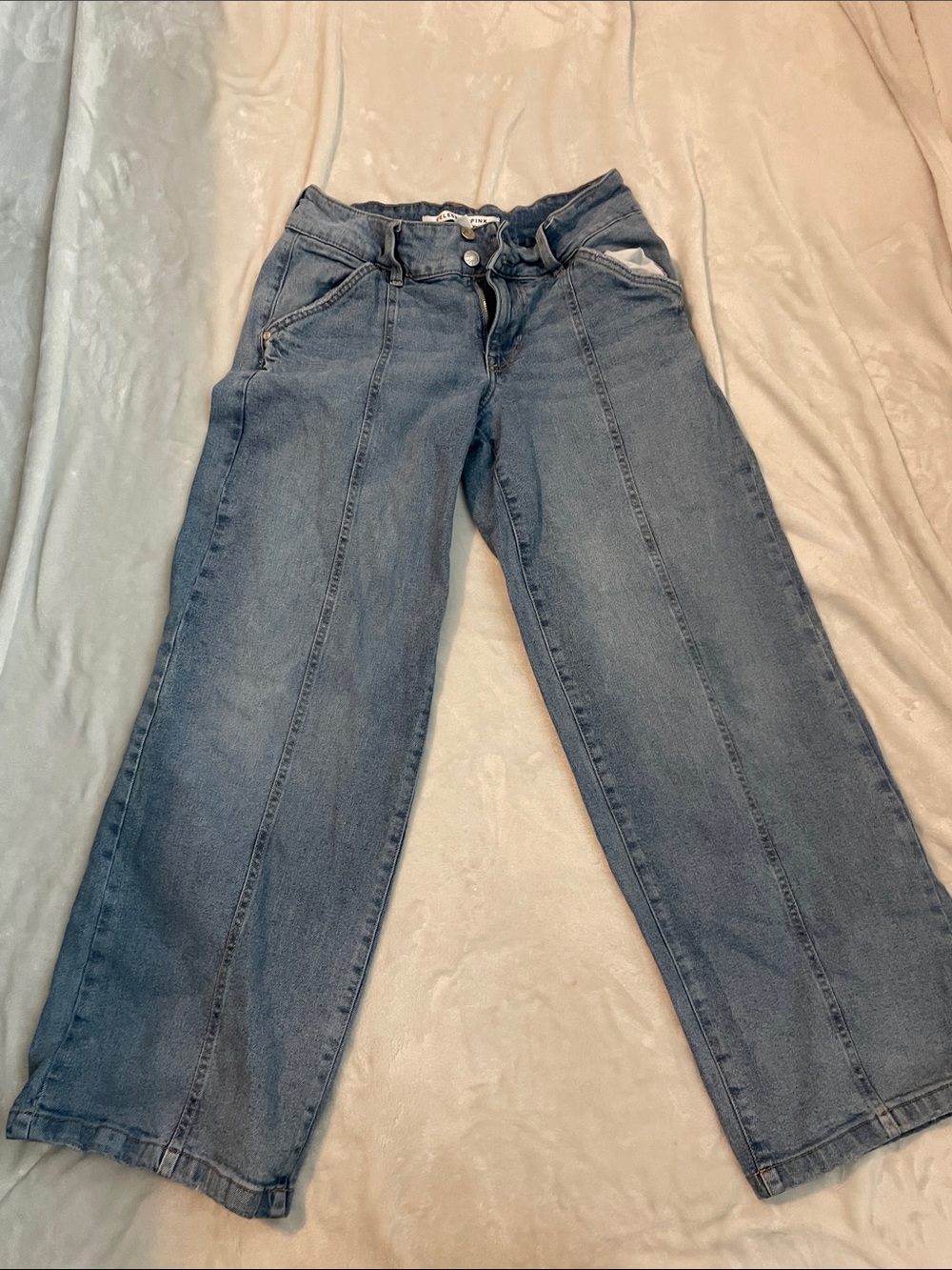 Celebrity Pink Wide-Leg Women's Jeans in Light Blue Denim